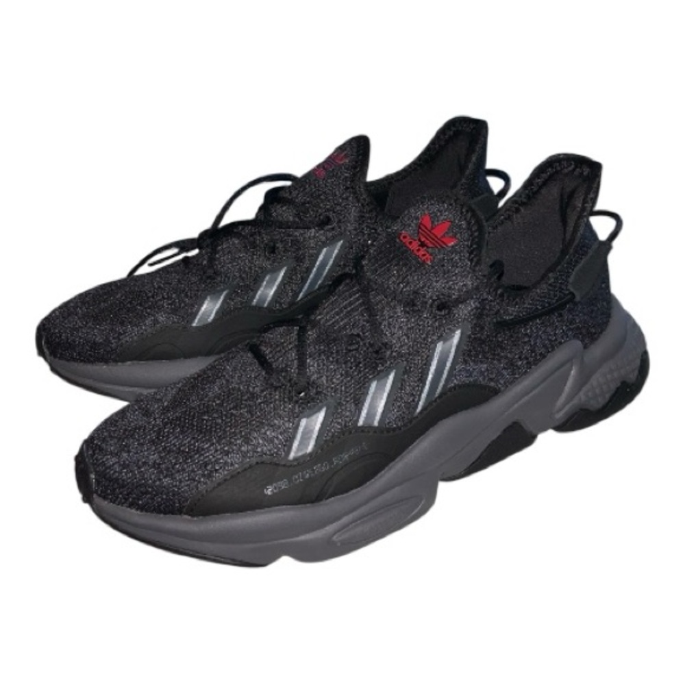 Adidas Men's Black and Silver Sneakers